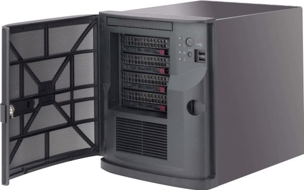 Supermicro CSE-721TQ-350B2 PC-kabinett 350 W Mini Tower Mini-ITX, svart