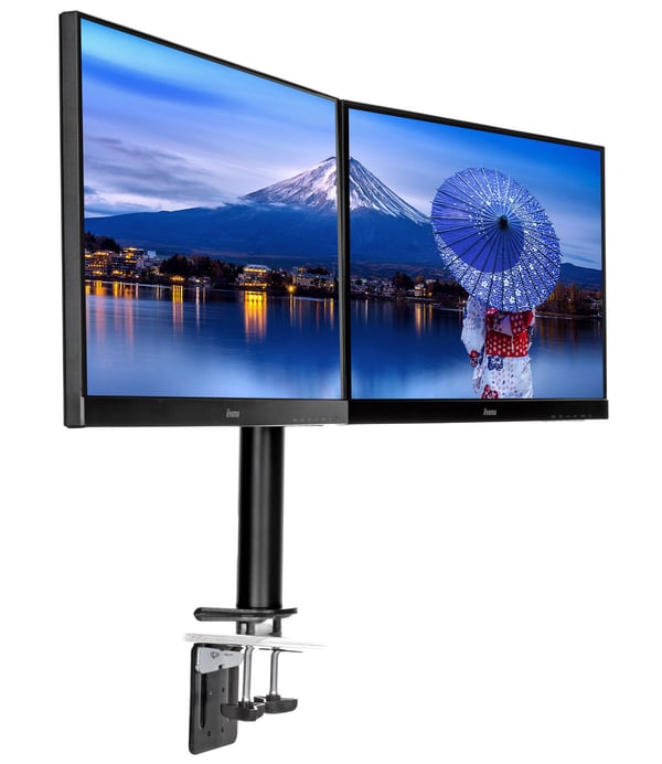 Iiyama DS1002C-B1 - Monteringssett - justerbar arm - for 2 skjermer - svart - skjermstørrelse: 10"-30" - skrivebordsmonterbar - for ProLite E2783QS...
