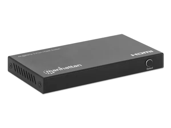 Manhattan 208222, HDMI, USB Type-C, Metalli, musta, 60 Hz, 1280 x 720 (HD 720), 1920 x 1080 (HD 1080), 3840 x 2160