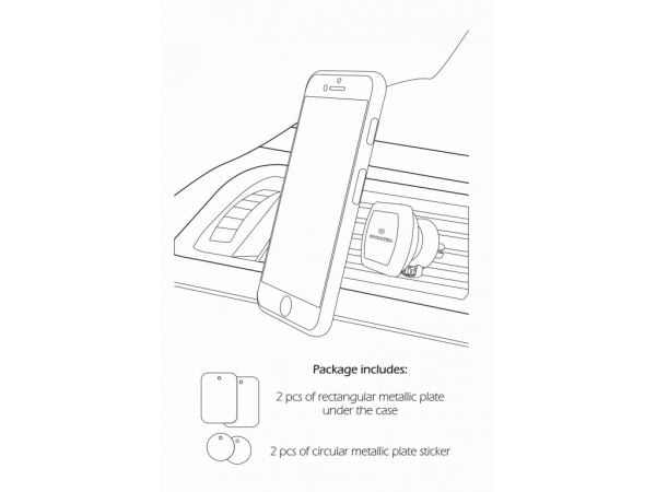 Swissten 65010307, Mobiltelefon / smartphone, Passiv hållare, Bil, Svart