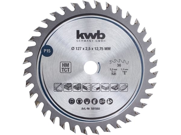 kwb 582368, Vaneri, lastulevy, lehtipuu, 14 cm, 1,27 cm, 1,5 mm, 2,5 mm, 1 kpl