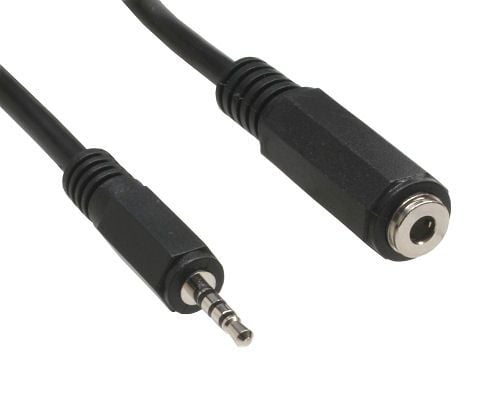 InLine 99308B, 2.5mm, urosliitin, 3.5mm, naarasliitin, 0,2 m, musta