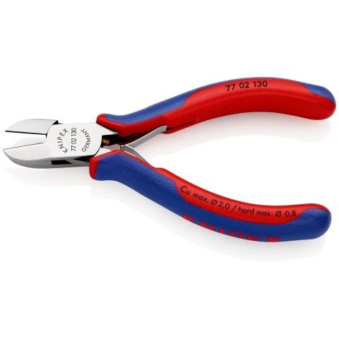 Knipex KP-7702130, Kaapelileikkuri, Sininen, Punainen, Muovi, Terästä, Sininen, Punainen, Ruostumaton teräs, 60 HRC, 1,8 cm