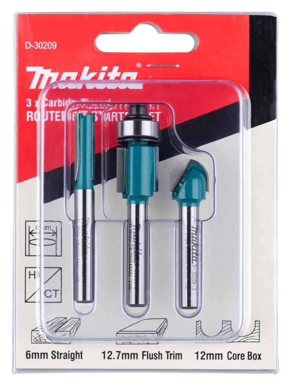 Makita - Jyrsinkärjen setti - 3 kpl - Makita DRT50Z:hen
