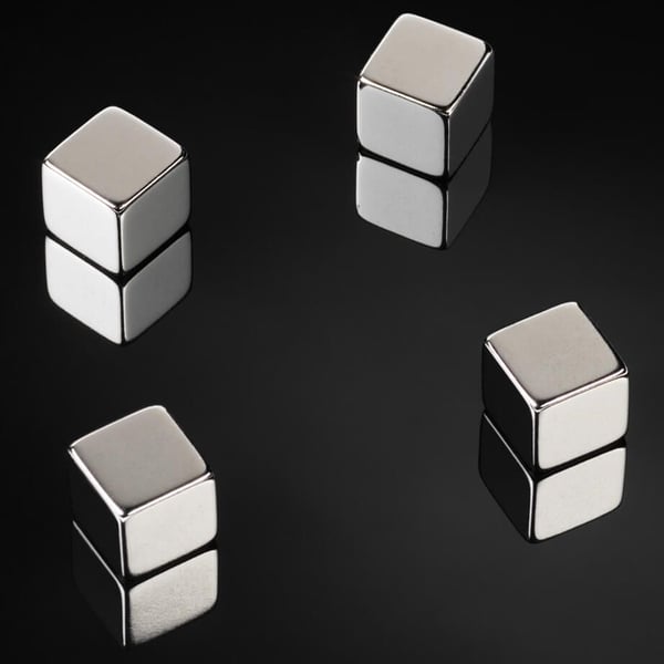 Super Stærke Magneter - kube stål 1x1x1 cm - (4 stk.)