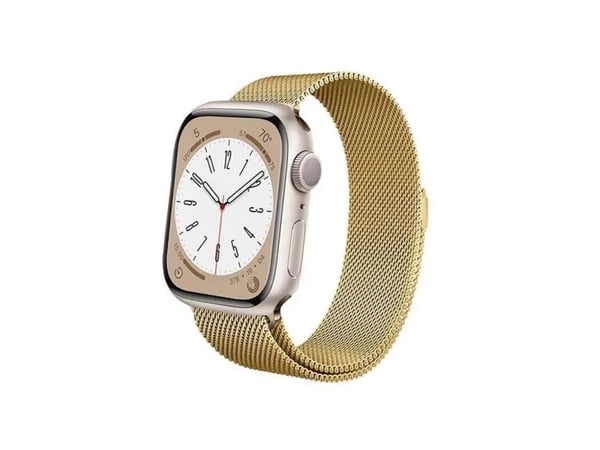 Crong CRG-44MST-GLD, Klockarmband, Apple, Apple Watch 42/44/45/49mm, Rostfritt stål, Upphängbar förpackning, 1 styck