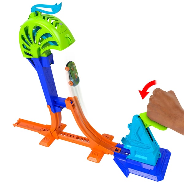 Hot Wheels JHK75 bilbana Stunt Tracks Vertical Slam Launch, bil i skala 1:64