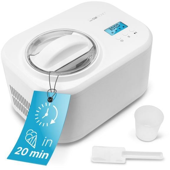Clatronic ICM 3799 glassmaskin, kompressor, 25 min, LCD, vit