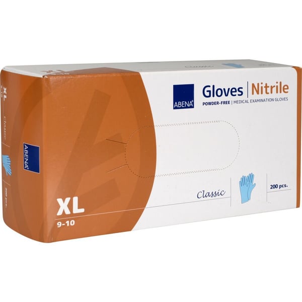 Undersøkelseshanske, ABENA Classic, XL, blå, nitril, pudderfri - (100 stk.)