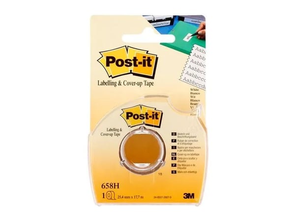 Korrigeringstejp 3M Post-it med dispenser 25 mm x 17 m vit