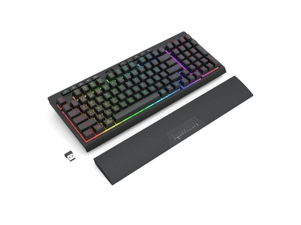 REDRAGON K515RGB-PRO, Kabel & Trådlös, USB + RF Wireless + Bluetooth, Membrantangentbrytare, Svart