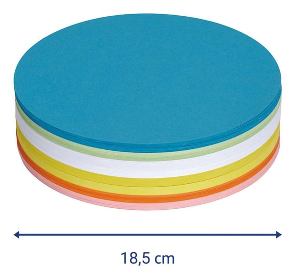 Maul Maltillisuuskortit Valkoinen, keltainen, oranssi, punainen, vihreä, sininen pyöreä 18,5 cm 250 kpl/pakkaus 250 kpl/pakkaus 250 kpl