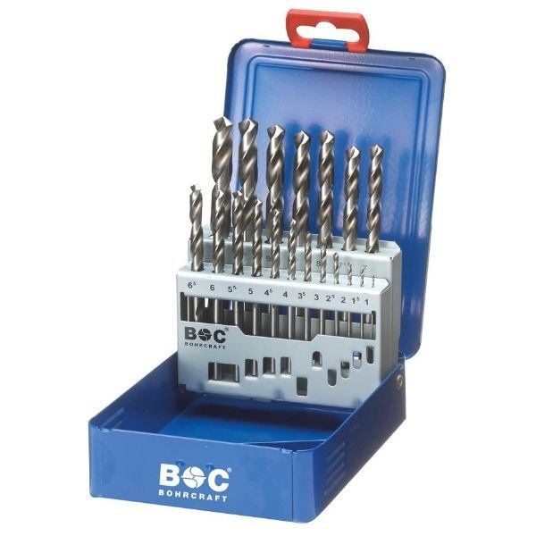 Bohrcraft Spiralborsæt MG10 DIN338 HSS-G 1-10,0x0,5mm 19 dele