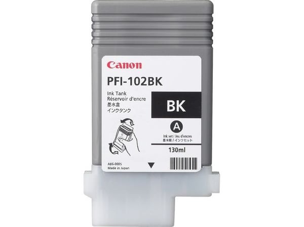 Canon PFI-102 BK - 130 ml - svart - original - blekkbeholder - for imagePROGRAF iPF510, iPF605, iPF650, iPF655, iPF710, iPF720, iPF750, iPF755, LP1...