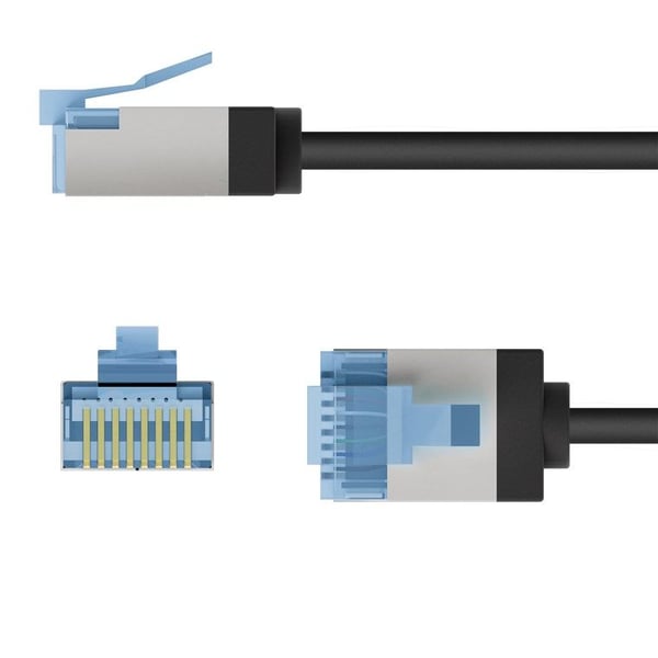 Goobay 74324, 15 m, Cat6a, U/FTP (STP), RJ-45, RJ-45, svart