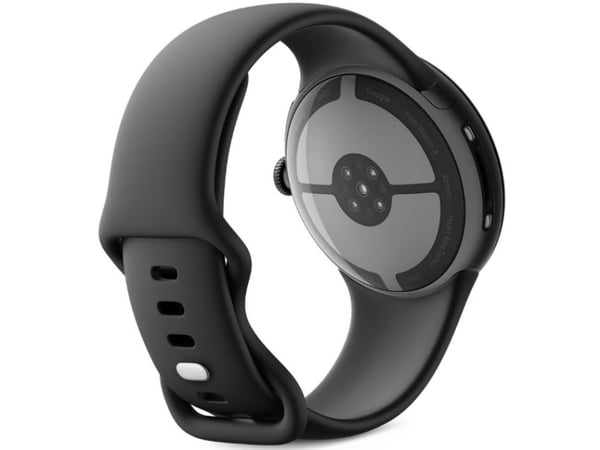 Google Pixel Watch 4 - 45 mm - mattsvart aluminium - smart klocka med aktivt band - fluoroelastomer med mjukt beröringsskikt - obsidian - bandstorl...