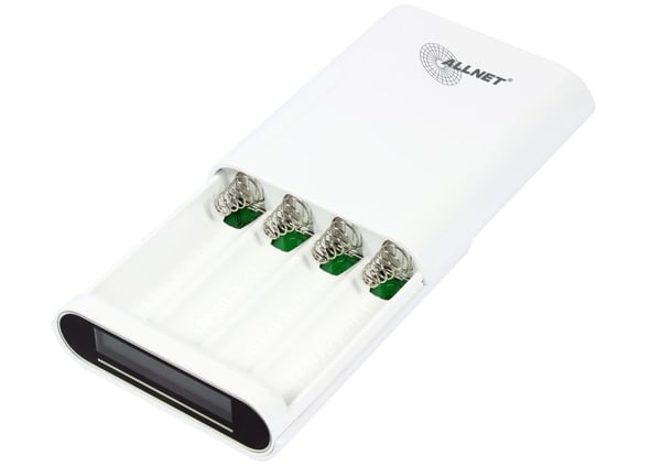 ALLNET ALL-PB104 / Power bank 18650 3,7V 4-pack "hvit (ALL-PB104)
