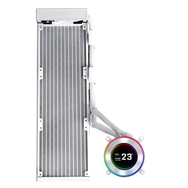 Lian Li GA II Hydroshift II LCD-C 360N, Alt-i-ett væskekjøler, Hvit