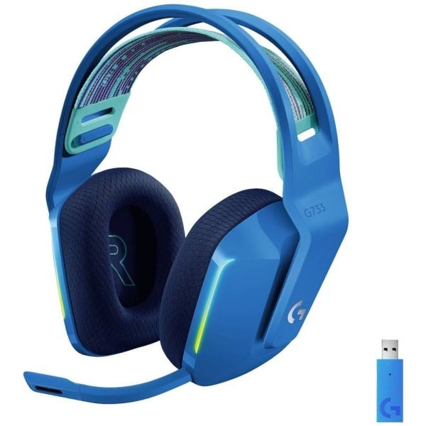 Logitech G G733 LIGHTSPEED Wireless RGB Gaming Headset - Hodesett - full størrelse - 2,4 GHz - trådløs - svart