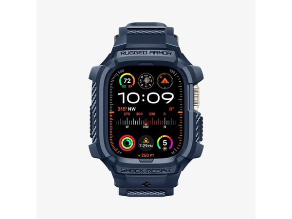Spigen Rugged Armor Pro – handledsväska för smartwatch – robust – termoplastisk polyuretan (TPU) – marinblå – för Apple Watch Ultra (49 mm), Ultra ...
