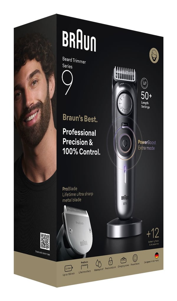 Barzdaskutė Braun Series 9 partatrimmeri, BT9560, Kromi