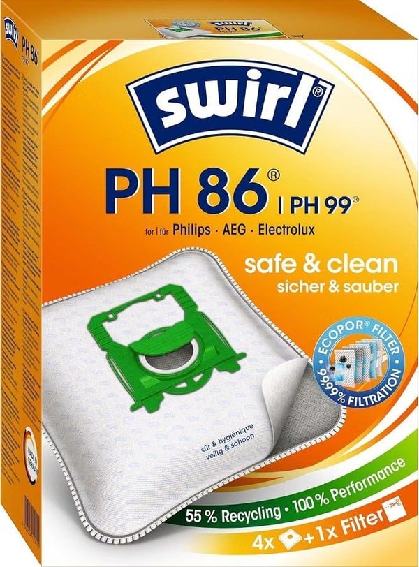 Swirl PH 86 / PH 99 Støvsugerposer - 4-pakning