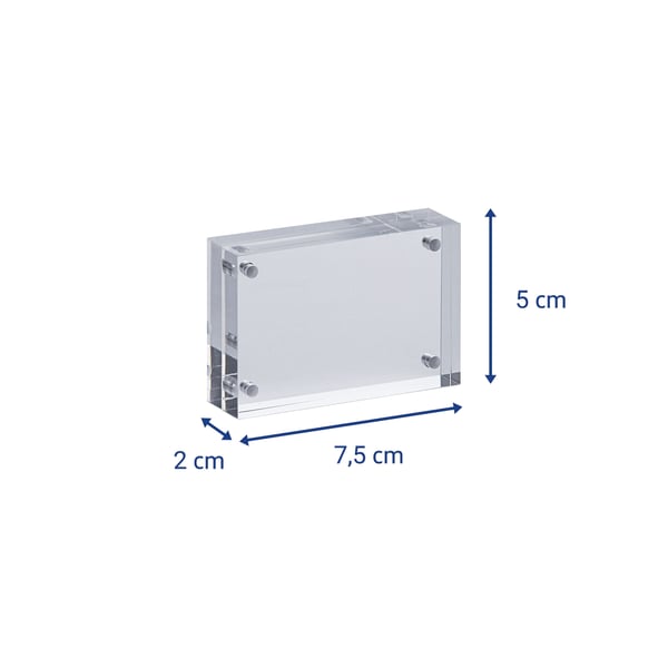 MAUL 1954605, Enbildsram, Akryl, Transparent, Rektangulär, 75 mm, 20 mm