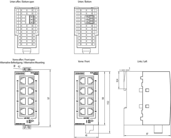 Siemens 6GK5008-0BA10-1AB2, Ohanterad