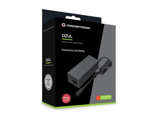 Conceptronic OZUL08B15, Laptop, Innendørs, 100 - 240 V, 50 - 60 Hz, 90 W, 15 - 20 V