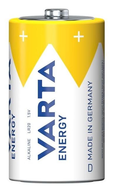 Varta Energy, Engangsbatteri, D, Alkalinsk, 1,5 V, 2 stykker