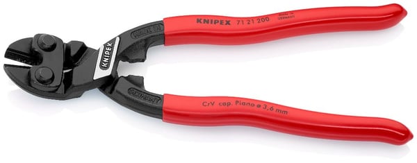 Knipex 71 21 200, Voimaleikkurit, 6 mm, Kromivanadiini-teräs, Muovi, Punainen, 200 mm