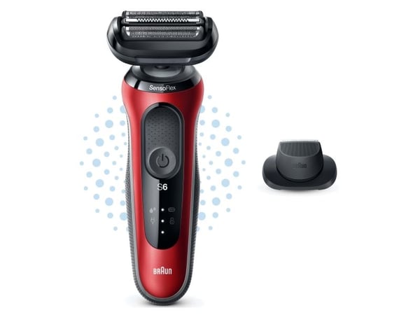 Braun Series 6 61-R1200s parranajokone märkä-/kuivakäyttö 50 min, musta/punainen
