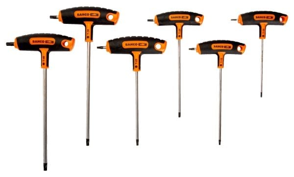 Bahco 903T-2 TORX-avainsarja T-kahvalla 6 kpl T10 T15 T20 T25 T30 T40