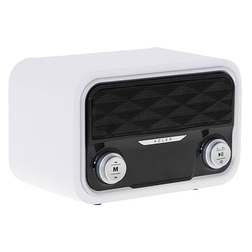 Adler AD 1185, Kannettava, FM, LCD, Micro-USB, USB A-tyyppi, Valkoinen, Yksivärinen