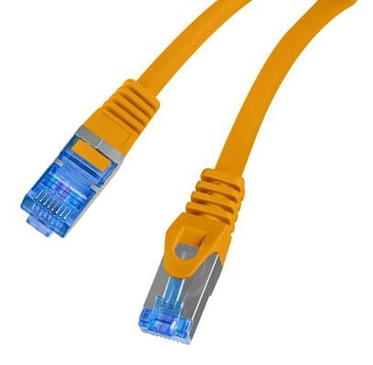 Lanberg - Koblingskabel - RJ-45 (hann) til RJ-45 (hann) - 25 cm - 6 mm - S/FTP - CAT 6a - halogenfri, formstøpt, uten hindringer, flertrådet - oran...