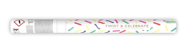 PartyDeco TUKN60, Konfettikanon, Assorterte farger, Stripe, Papir, 600 mm, 1 stykker