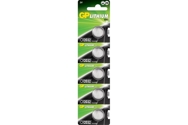 GP knapcelle, Lithium, CR2032, 5-pak
