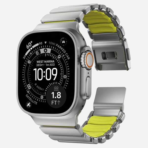 Nomad Stratos Band, Band, Smartwatch, Självtorkning, Apple, Ultra 1-11 and SE, Titan