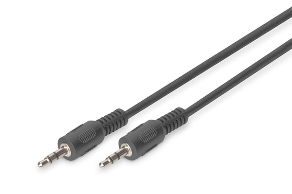 ASSMANN - Äänikaapeli - stereo mini-jack uros stereo mini-jack uros - 2,5 m - suojattu - musta - muotoiltu