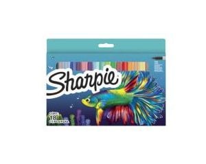 Sharpie 2201230, Fin spets, Flerfärgad, 1 mm, 18 st, Låda
