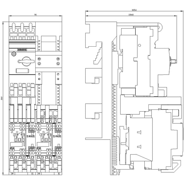 Siemens 3RA2220-4BH26-0AP0 3RA22204BH260AP0 Forbrugsafgrening Motorydelse ved 400 V 7,5 kW 690 V Nominel strøm 15,5 A