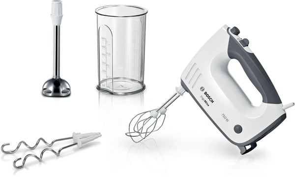 Bosch ErgoMixx MFQ37470 - Handmixer/handblandare - 750 W - vit / grå