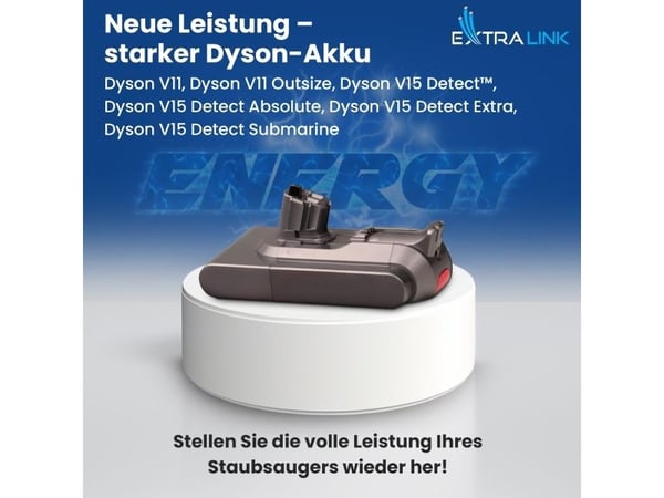 Extralink-akku Dyson V11:lle, 25,2 V, 3000 mAh, klikkikiinnitys