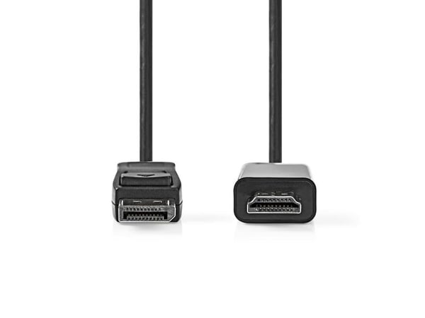 Nedis CCGL37100BK30, 3 m, HDMI tyyppi A (standardi), DisplayPort, uros, uros, suora, suora