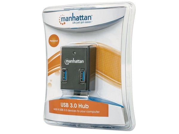 Manhattan 162296, USB 3.2 Gen 1 (3.1 Gen 1) Type-A, USB 3.2 Gen 1 (3.1 Gen 1) Type-A, 5000 Mbit/s, Sort, Plast, FCC, CE, RoHS, WEEE