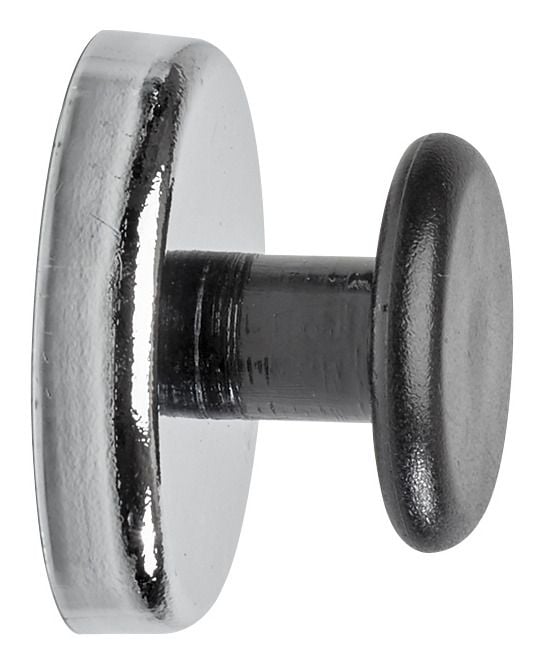 MAUL kraftmagnet med håndtaksknapp, 38 mm, holdekraft: 5 kg, sølv / svart, diameter: 38 mm / høyde: 24 mm, - 1 stk (6154896)