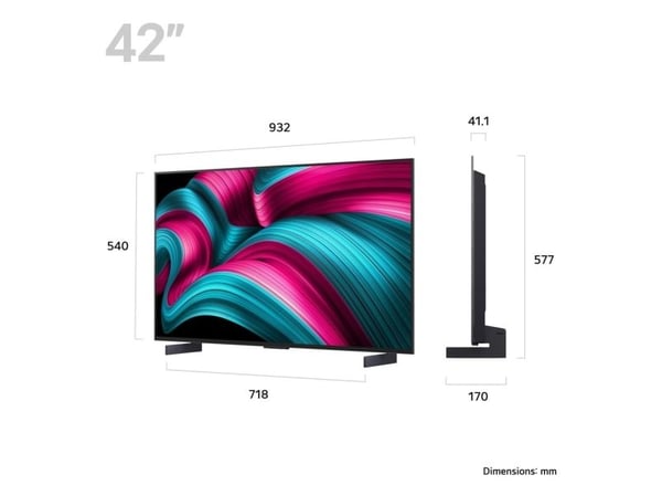 LG OLED42C54LA - 42" Diagonal klass C5 Series OLED-TV - OLED evo AI - Smart TV - webOS - 4K UHD (2160p) 3840 x 2160 - HDR