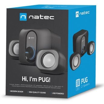 NATEC NGL-2111, Hemmaljud minisystem, Svart, 3 W, 3,5mm, 7,62 cm, 5,08 cm