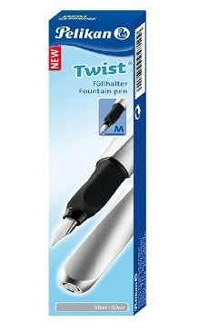 Pelikan Twist P457 fyllepenn M-spiss, rustfritt stål, sølv
