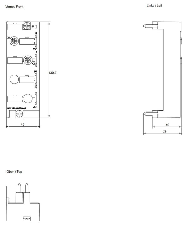Siemens 6ES7194-4DA00-0AA0, 20.4, 28.8 V, 130 mm, 369 g, 139 mm, 69 mm, 65 mm